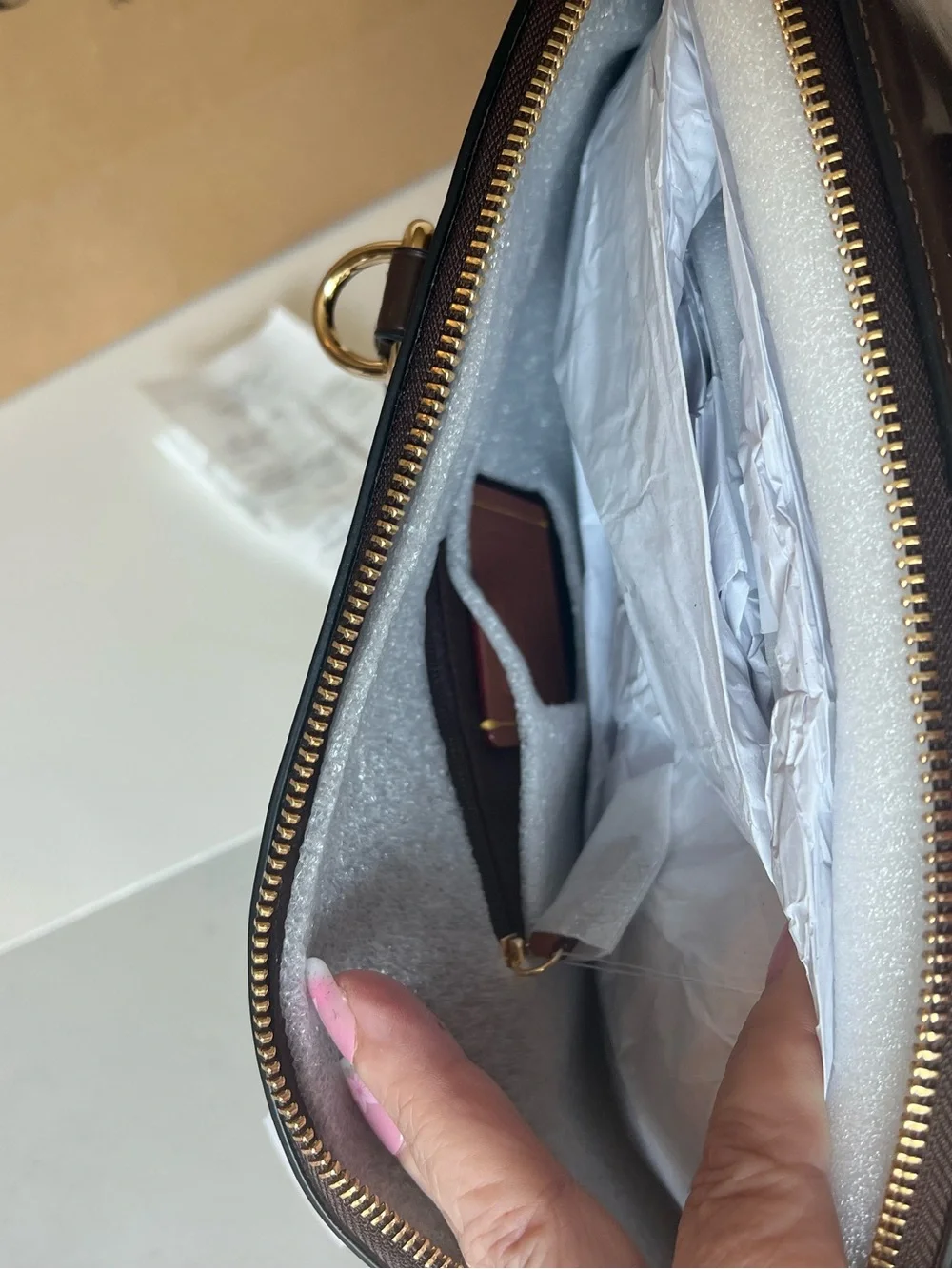 Coach Dark Brown Leather Dome Satchel with Gold Hardware